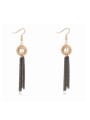 thumb Fashion Hollow Round austrian Crystals Tassels Alloy Earrings 0