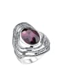 thumb Retro style Oval Glass Silver Plated Ring 0