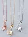 thumb 925 Sterling Silver With Cubic Zirconia Personality ISpoon Fork Necklaces 1