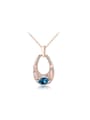 thumb Creative Rose Gold Plated Water Drop Opal Necklace 0