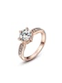 thumb Simply Style Rose Gold Plated Zircon Ring 0