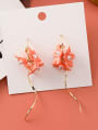 thumb Alloy With Rose Gold Plated Bohemia Flower Wave Line Drop Earrings 3