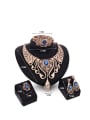 thumb Alloy Imitation-gold Plated High-end Ethnic style Artificial Gemstone Four Pieces Jewelry Set 2