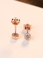 thumb Sterling Silver AAA zircon geometric hexagon studs 2