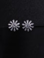 thumb Copper With Platinum Plated Cute Flower Stud Earrings 1