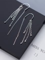 thumb 925 Sterling Silver With Platinum Plated Personality Chain Threader Earrings 1