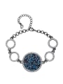 thumb Fashion Hollow Round Blue austrian Crystals Copper Bracelet 0