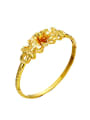 thumb Copper Alloy Gold Plated Ethnic Flower Bangle 0