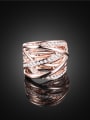 thumb Delicate Rose Gold Plated Geometric Shaped Rhinestone Ring 1