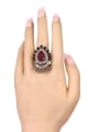 thumb Retro Ethnic style Water Drop Resin Stone Cubic Crystals Alloy Ring 1