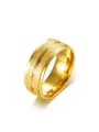 thumb Personality Gold Plated Frosted Titanium Ring 0