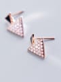 thumb Pure silver zircon triangular ear nail 0