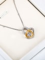 thumb 925 Sterling Silver Heart-shaped Zircon Necklace 1