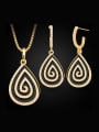thumb 18K Water Drop shaped Rhinestones Two Pieces Jewelry Set 0