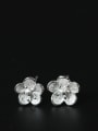thumb Silver Plated Small Flower Shaped stud Earring 0