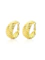 thumb Exquisite 18K Gold Plated Round Carved Earrings 0