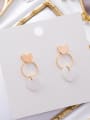 thumb Alloy With Gold Plated Fashion Round shell Chandelier Earrings 1