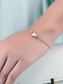 thumb Simple Little Heart Beads Rose Gold Plated Titanium Bracelet 1
