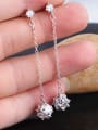 thumb Sterling Silver Tassel  Long Temperament Zircon threader earring 3