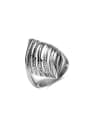 thumb Unisex Pun Style Leaf Shaped Titanium Ring 0