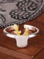thumb Creative Flowerpot Silver Opening Ring 1
