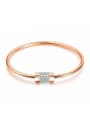 thumb Stainless Steel With Rose Gold Plated Simplistic Magnetic ring buckle Geometric Bangles 0