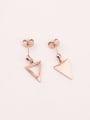 thumb Simple Triangle Asymmetric Titanium Earrings 0