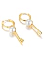 thumb Stainless Steel With Gold Plated Simplistic Key Clip On Earrings 4
