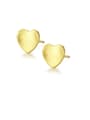 thumb 925 Sterling Silver With Smooth  Simplistic Heart Stud Earrings 0