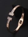 thumb Exquisite H Shaped Simple Style Opening Bangle 3