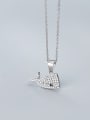 thumb 925 Sterling Silver With  Cubic Zirconia  Simplistic Animal  Fish Necklaces 3