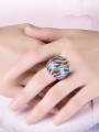 thumb Creative Colorful Geometric Shaped Rhinestone Enamel Ring 1