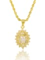 thumb Exquisite 24K Gold Plated Geometric Shaped Rhinestone Necklace 0