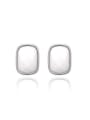 thumb White Rectangular Shaped Austria Crystal Stud Earrings 0