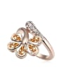 thumb Fashion Rose Gold Plated austrian Crystals Flowery Ring 0