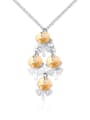 thumb Fashion Cubic austrian Crystals Flowers Pendant Alloy Necklace 1