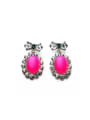 thumb Luxury Rose Red Drop Chandelier earring 0