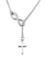 thumb Simple Cross Silver Plated Necklace 0
