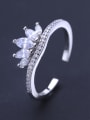 thumb Crown Shaped Zircon Silver Ring 2