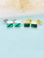 thumb 925 Sterling Silver With Acrylic  Simplistic Square Stud Earrings 2