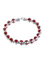 thumb All-match Red Round Shaped AAA Zircon Copper Bracelet 0