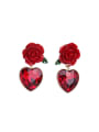 thumb Flower Heart-shaped Alloy drop earring 0