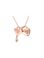 thumb Creative Rose Gold Plated Love Locket Shaped Necklace 0