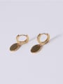 thumb Titanium With Gold Plated Simplistic Round Drop Earrings 3