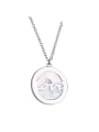 thumb 925 Sterling Silver With Shell Simplistic Round LOVE Necklaces 2