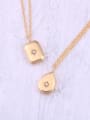 thumb Titanium With Gold Plated Simplistic Smooth Geometric Necklaces 0
