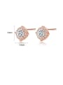 thumb 925 Sterling Silver With Rose Gold Plated Simplistic Geometric Stud Earrings 2