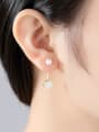 thumb 925 Sterling Silver With Gold Plated Simplistic Round Drop Earrings 1