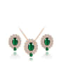 thumb High-quality Peacock Shaped AAA Zircon Two Pieces Jewelry Set 0