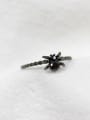 thumb Personalized Black Spider Cubic Zircon Silver Opening Ring 2